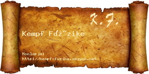 Kempf Füzike névjegykártya
